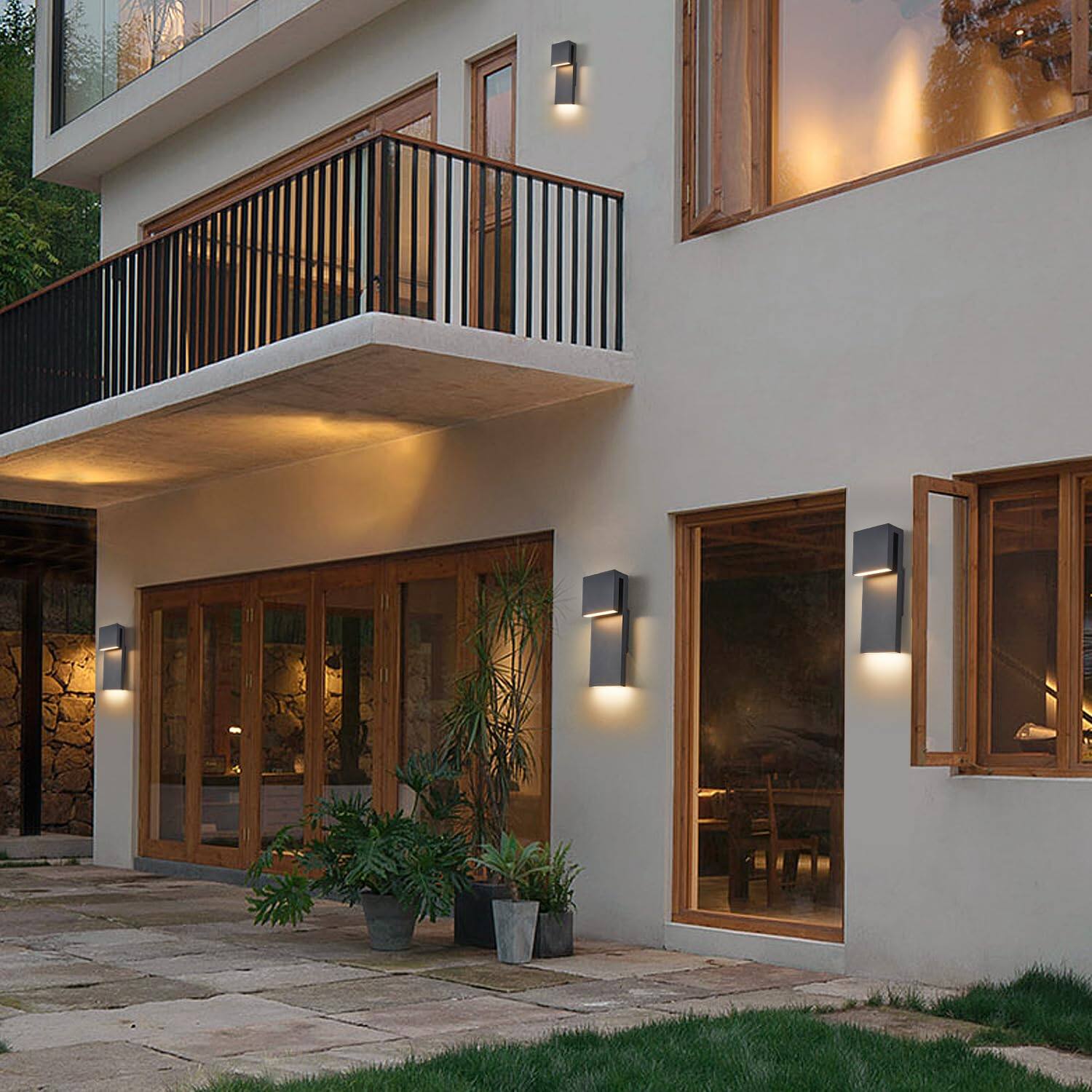 Alt View 5. Comfort Essence - Modern Led Outdoor Wall Sconce w Integrated Mount Anti Rust TextuSuit For Wet Locations And All Rooms Easil - 1 Pack Bronze.