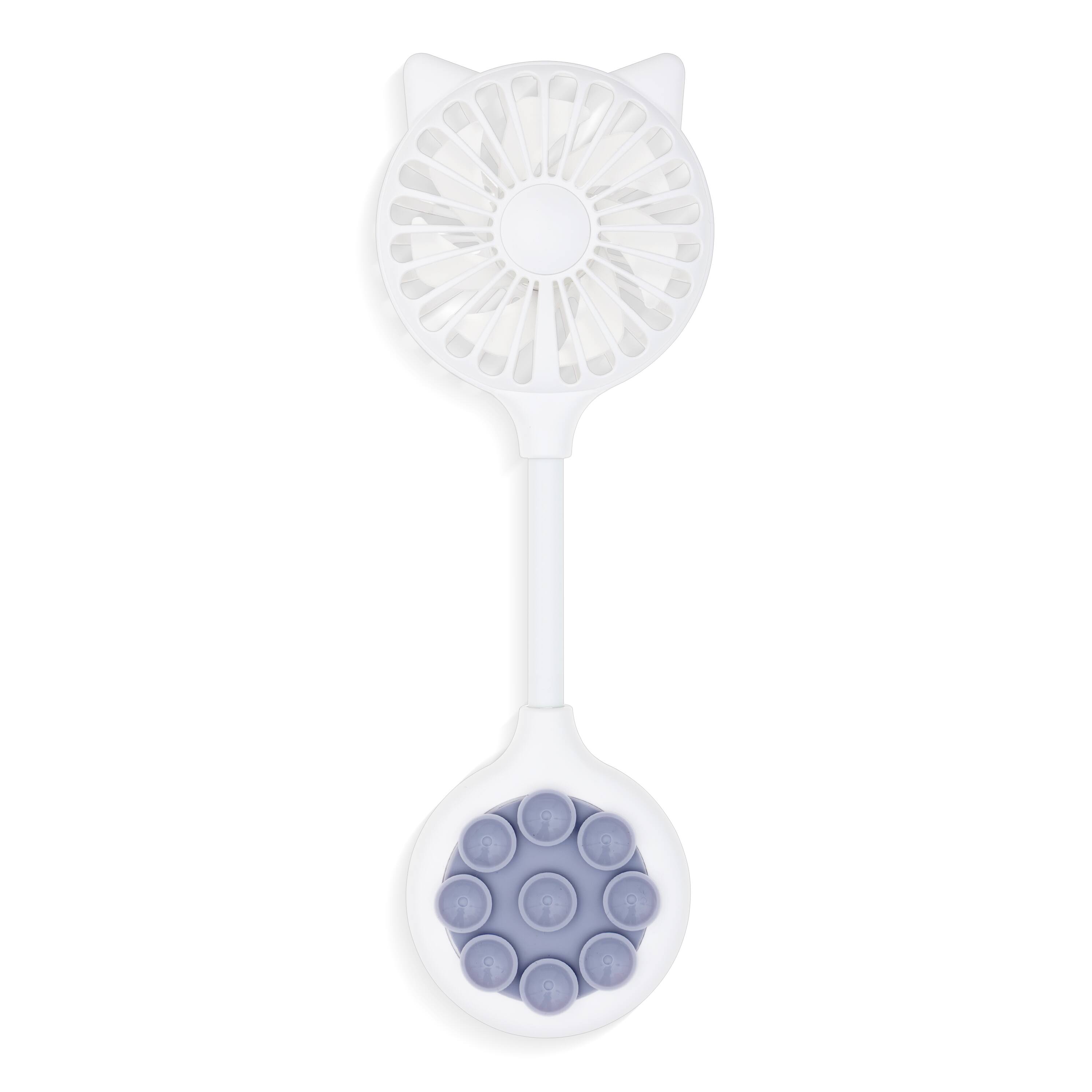 Back. Zadro - Zadro Hands-Free Cat Ears Beauty Fan - Stylish Portable Cooling Solution - White.