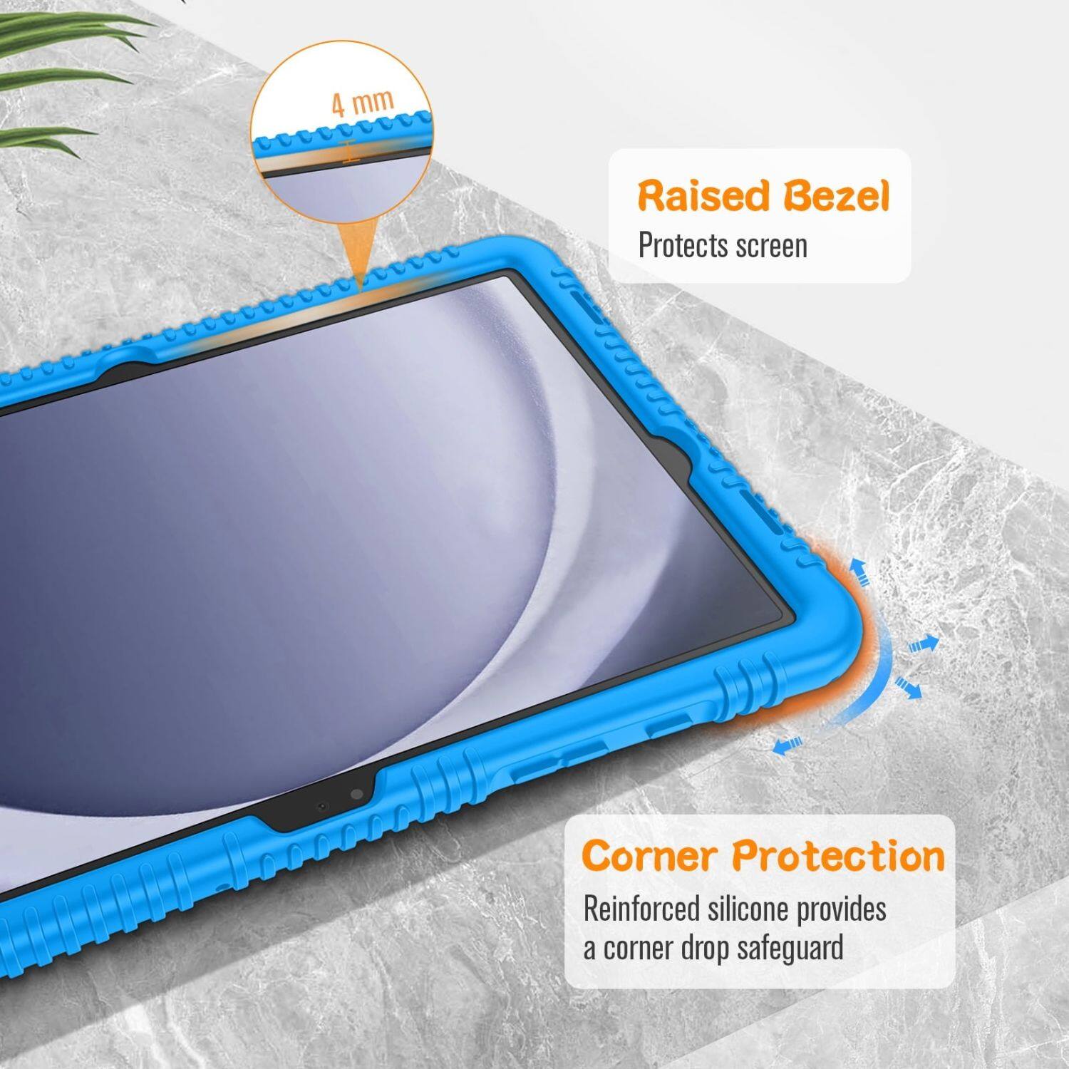 4 mm Raised Bezel Protects screen

Corner Protection Reinforced silicone provides a corner drop safeguard