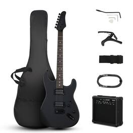 Winado - 39 Inch Electric Guitar, Full-Size Solid Body Electric Guitars Kit with Thickened Bag, H-H Pickups, 20W Speaker