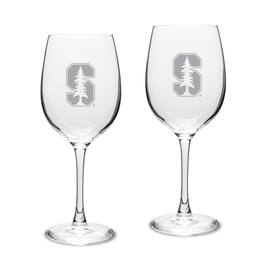 Jardine - Stanford Cardinal Two-Piece 16oz. Traditional White Wine Glass Set - Multicolor