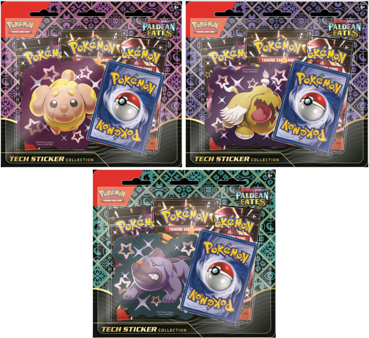 NEW Pokemon Paldean Fates Tin Set of 3 (1 of Each)