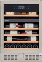 Wine Enthusiast - SommSeries2 46 Bottle Dual Zone with VinoView Display Shelving - Stainless Steel - Front_Zoom