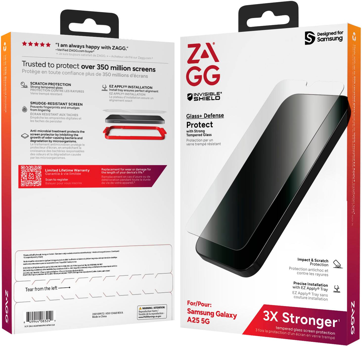 Alt View 13. ZAGG - InvisibleShield Glass+ Defense Screen Protector for Moto G Play 4G - Clear.
