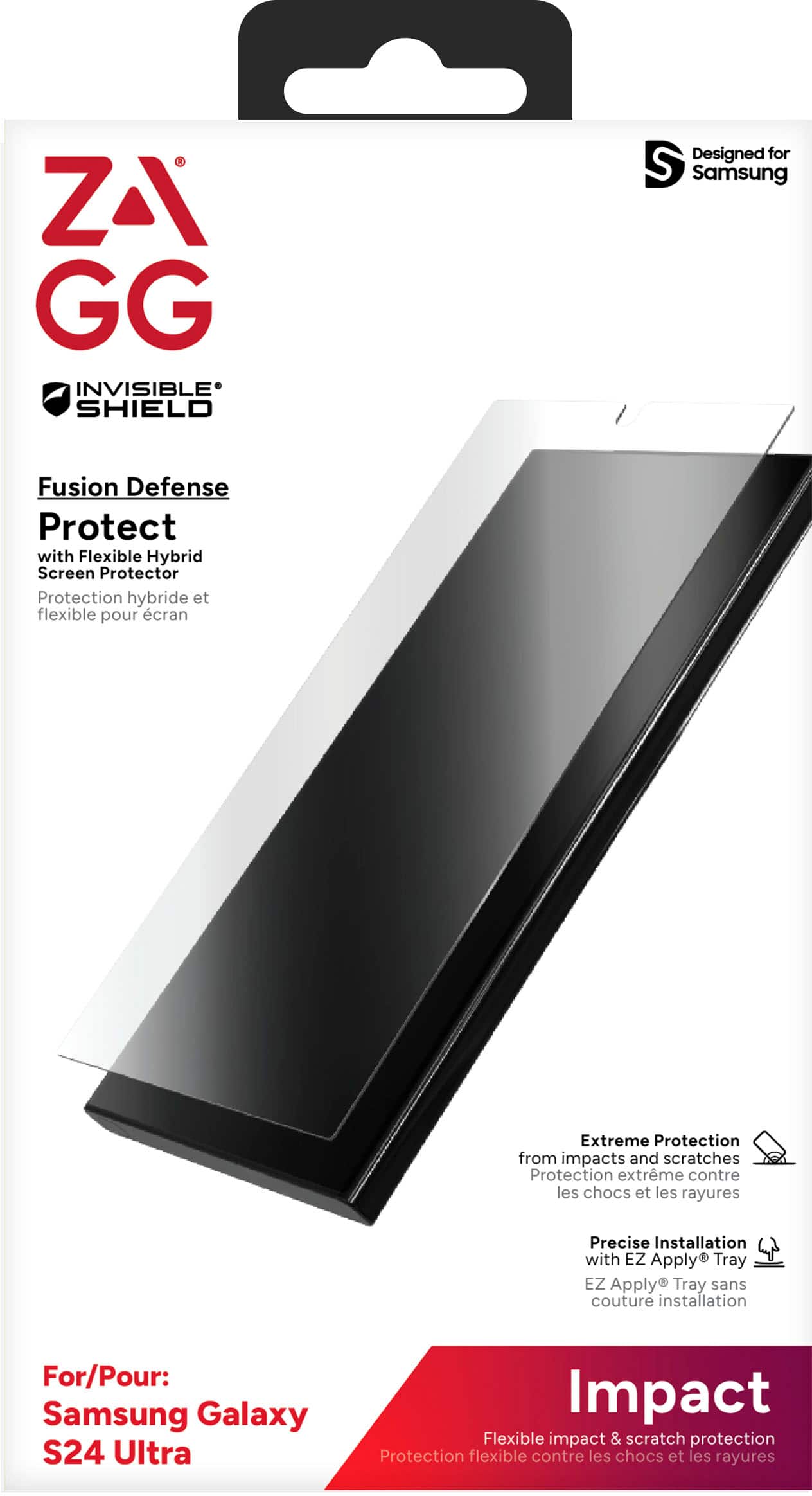 Alt View 15. ZAGG - InvisibleShield Glass Fusion Defense Screen Protector for Samsung Galaxy S24 ultra - Clear.