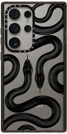 Front. CASETiFY - Impact Case for Samsung Galaxy S24 Ultra - Black Kingsnake.