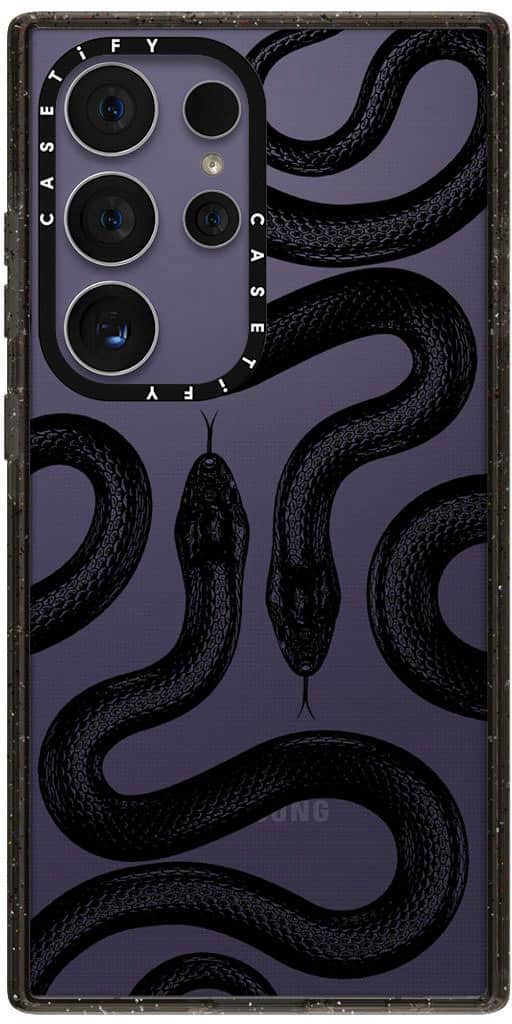 Alt View 3. CASETiFY - Impact Case for Samsung Galaxy S24 Ultra - Black Kingsnake.