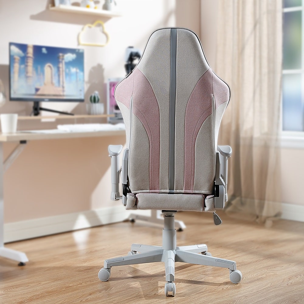 Alt View 14. X Rocker - Mysa PC Gaming Chair - Gray/Pink.
