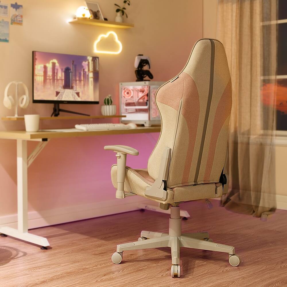 Alt View 16. X Rocker - Mysa PC Gaming Chair - Gray/Pink.
