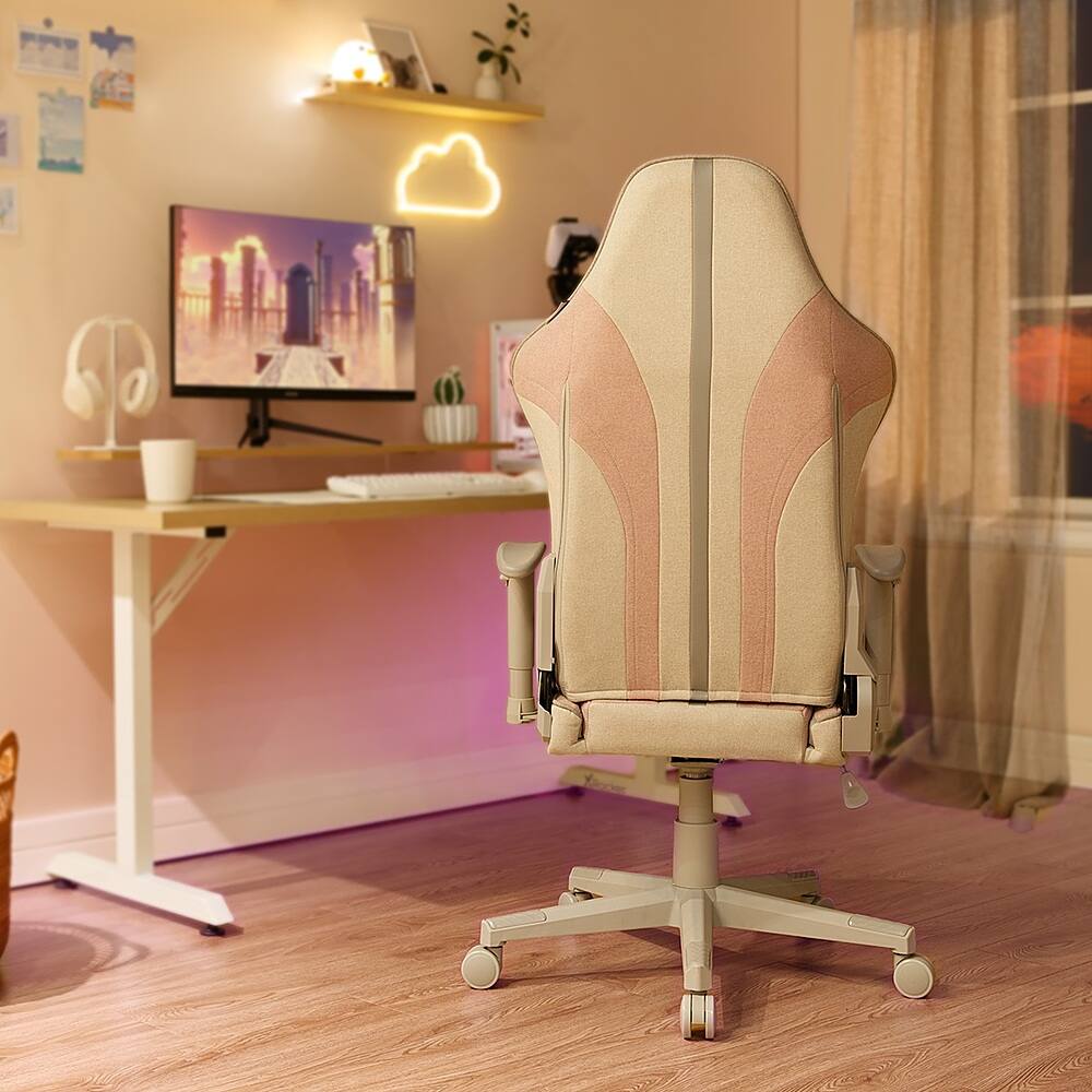 Alt View 22. X Rocker - Mysa PC Gaming Chair - Gray/Pink.