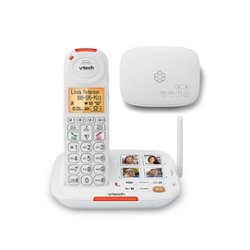 Ooma - Telo Senior Phone Bundle with Internet Home Phone Service and Amplified Cordless Handset - White - Angle_Zoom