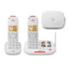 Ooma - Telo Senior Phone Bundle with Internet Home Phone Service and 2 Amplified Cordless Handsets - White