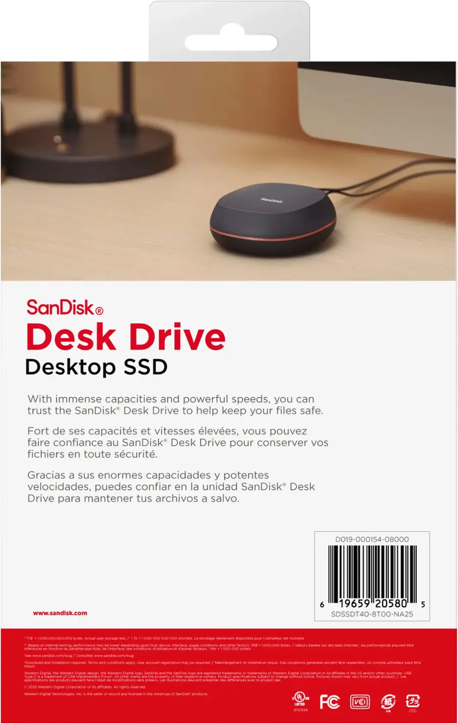 Alt View 16. SanDisk - 8TB  Desk Drive  USB Type-C Desktop External SSD - black.
