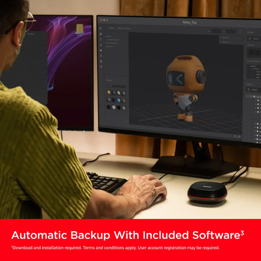 Automatic Backup With Included Software. Download and installation required. Terms and conditions apply. User account registration may be required.