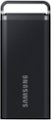 Front. Samsung - T5 EVO Portable SSD 4TB, Up to 460MB/s , USB 3.2 Gen 1, Ideal use for Gamers & Creators - Black.
