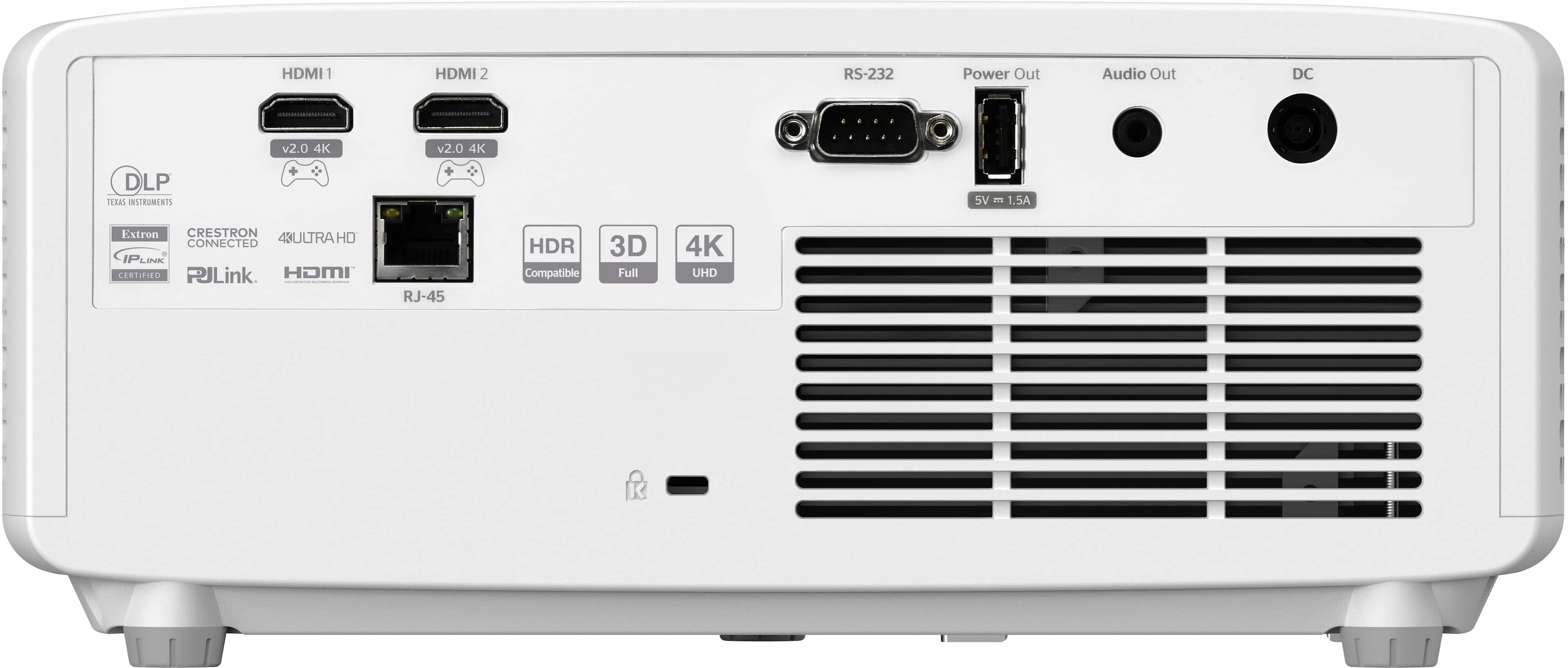 Back. Optoma - UHZ66 Laser 4K DLP Projector with High Dynamic Range - White.