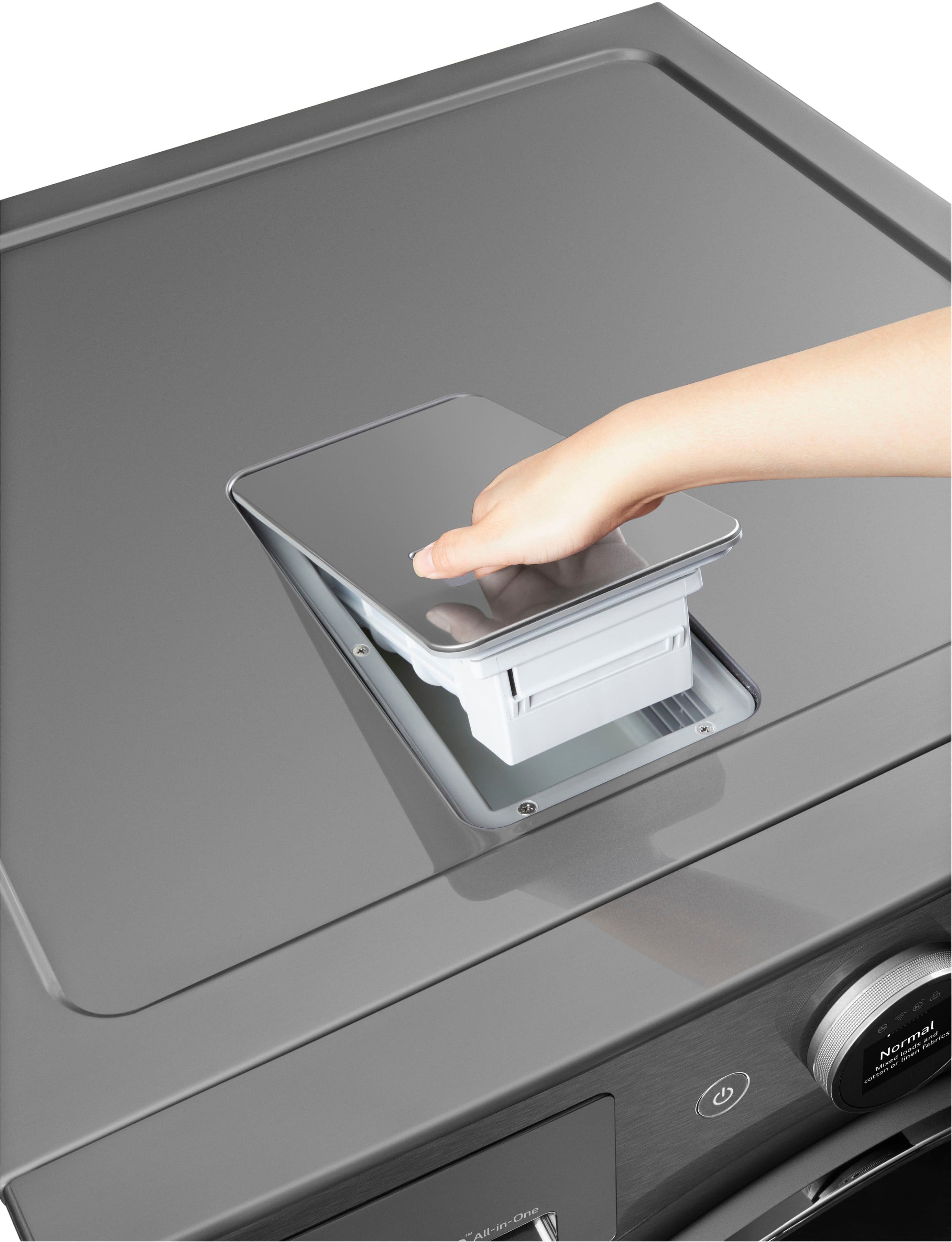 Alt View 17. LG - 5.0 Cu. Ft. HE Smart Mega Capacity All-in-One Electric Washer/Dryer WashCombo with Steam and Ventless Inverter Heat Pump - Graphite Steel.