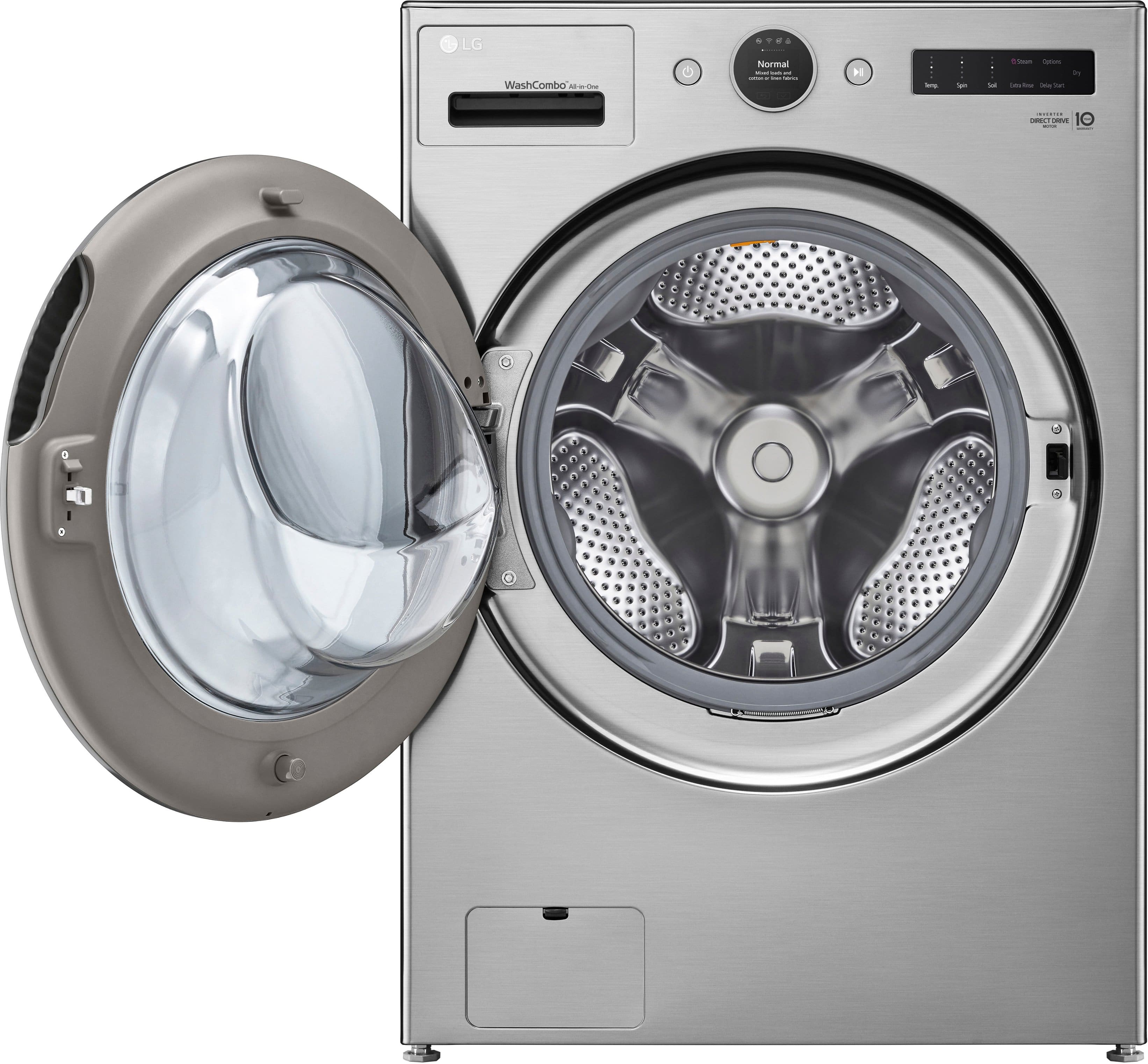 Alt View 1. LG - 5.0 Cu. Ft. HE Smart Mega Capacity All-in-One Electric Washer/Dryer WashCombo with Steam and Ventless Inverter Heat Pump - Graphite Steel.