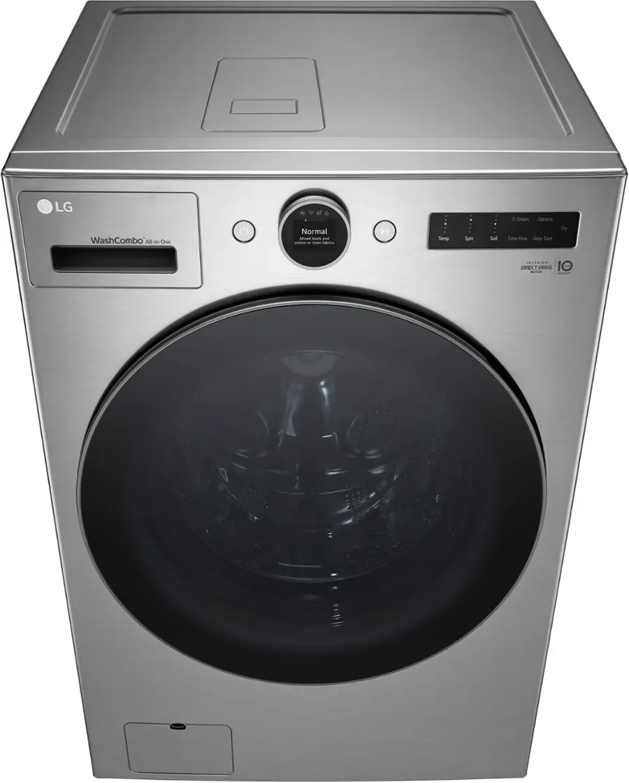 Alt View 2. LG - 5.0 Cu. Ft. HE Smart Mega Capacity All-in-One Electric Washer/Dryer WashCombo with Steam and Ventless Inverter Heat Pump - Graphite Steel.