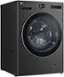 Angle. LG - 5.0 Cu. Ft. HE Smart Mega Capacity All-in-One Electric Washer/Dryer WashCombo with Steam and Ventless Inverter Heat Pump - Black Steel.