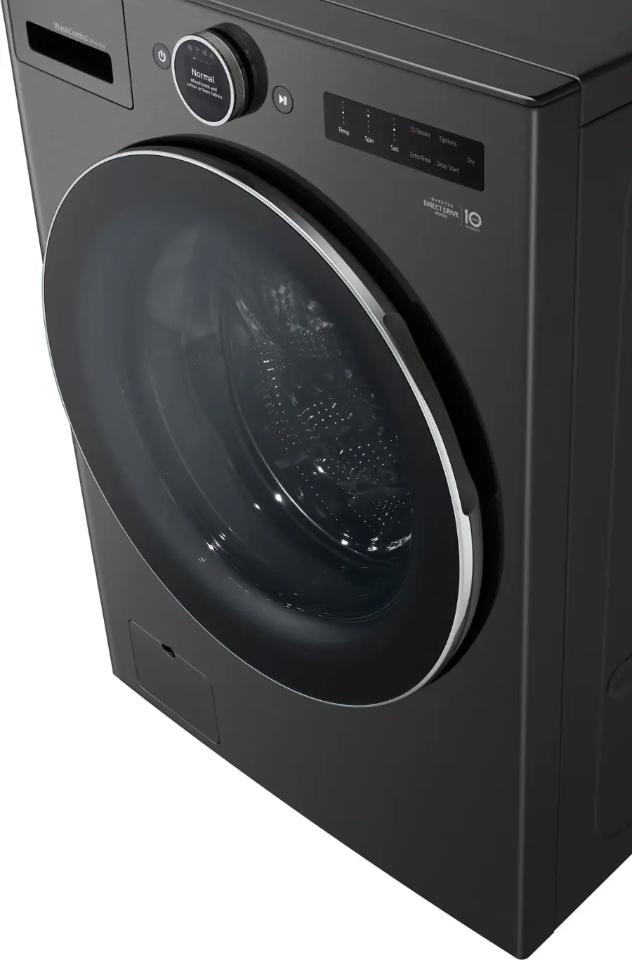 Alt View 28. LG - 5.0 Cu. Ft. HE Smart Mega Capacity All-in-One Electric Washer/Dryer WashCombo with Steam and Ventless Inverter Heat Pump - Black Steel.