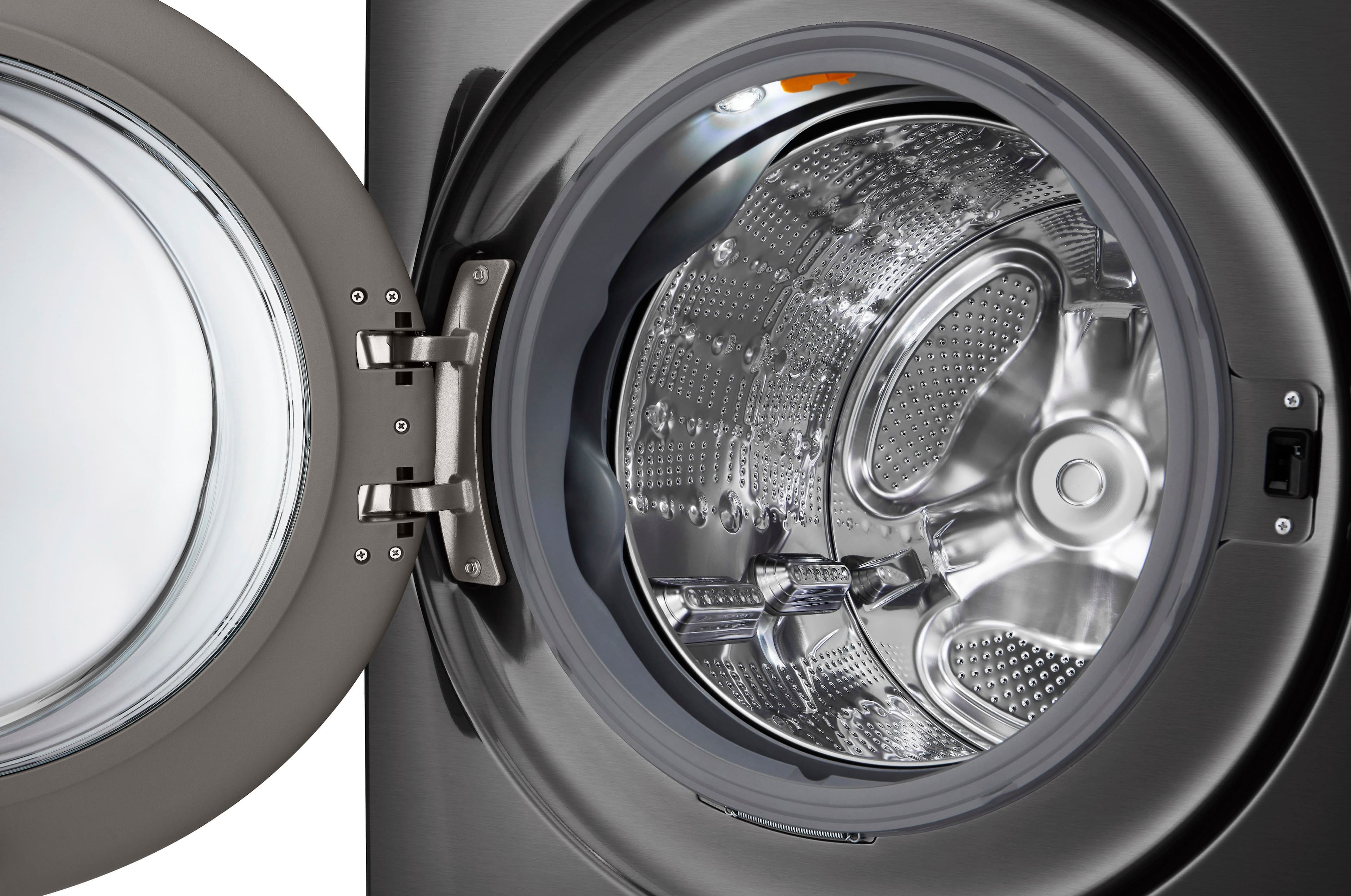 Alt View 29. LG - 5.0 Cu. Ft. HE Smart Mega Capacity All-in-One Electric Washer/Dryer WashCombo with Steam and Ventless Inverter Heat Pump - Black Steel.