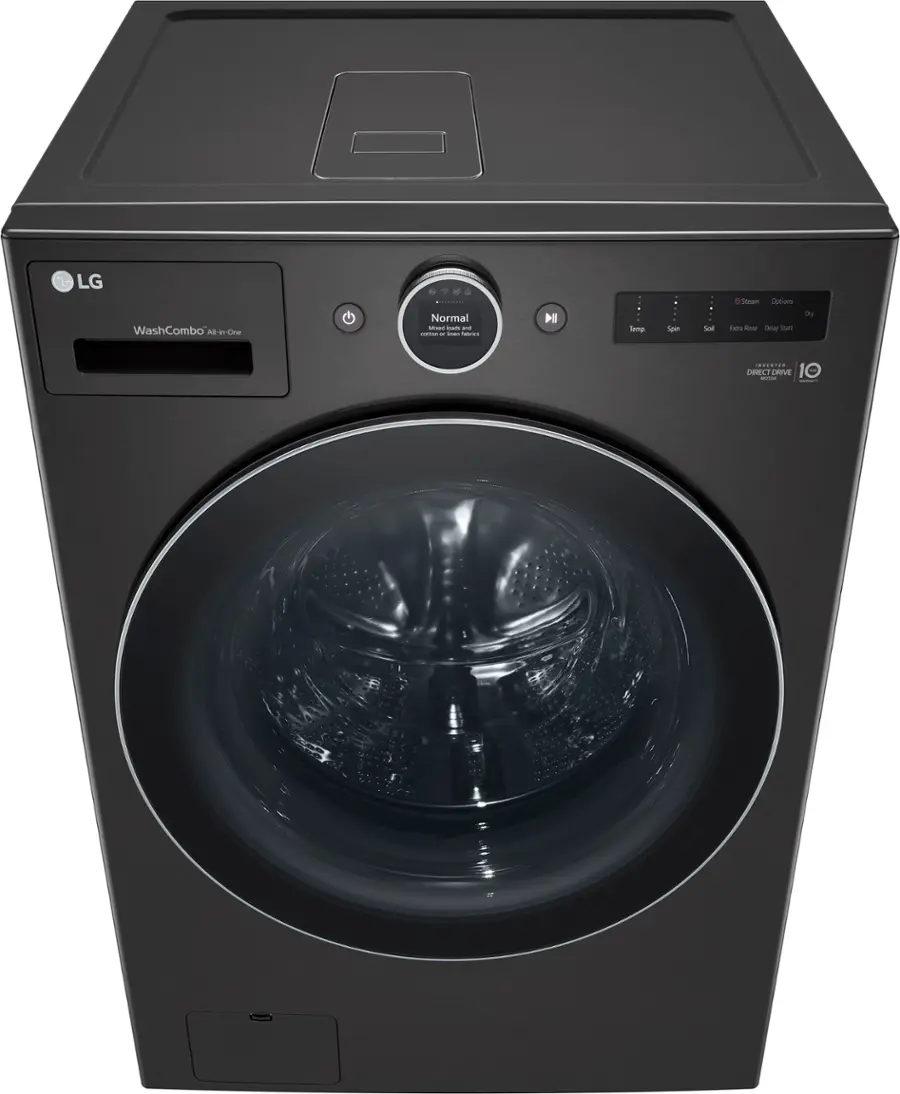 Alt View 19. LG - 5.0 Cu. Ft. HE Smart Mega Capacity All-in-One Electric Washer/Dryer WashCombo with Steam and Ventless Inverter Heat Pump - Black Steel.
