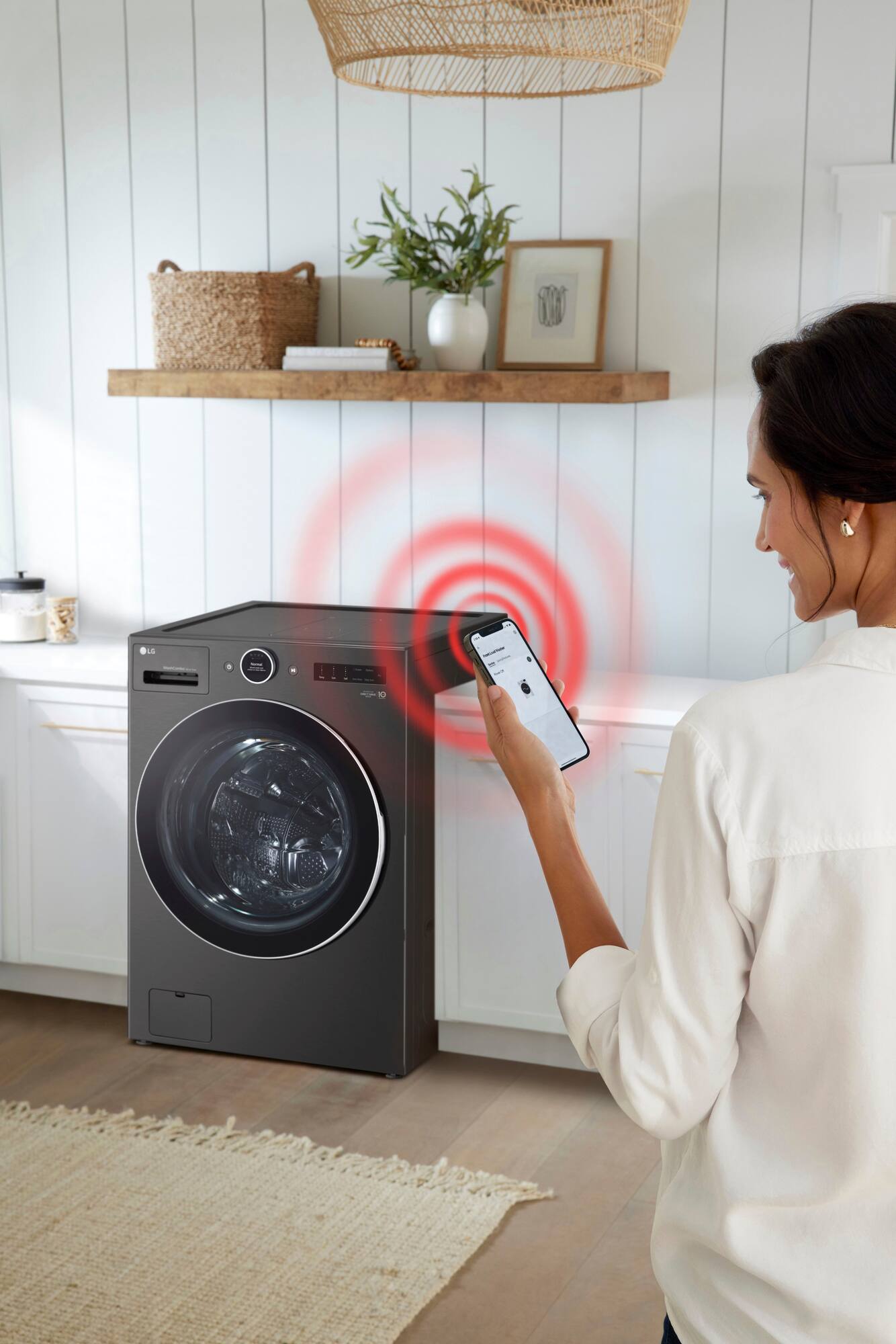 Zoom in on Alt View Zoom 28. LG - 5.0 Cu. Ft. HE Smart Mega Capacity All-in-One Electric Washer/Dryer WashCombo with Steam and Ventless Inverter Heat Pump - Black Steel.