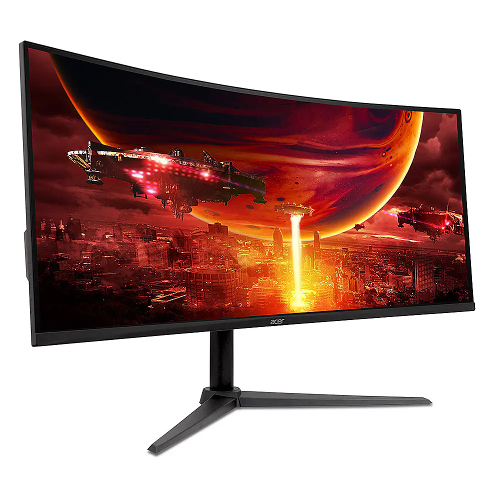 Angle. Acer - Nitro XZ342CU V3 34" LCD Curved QHD FreeSync 180Hz 1ms VRB Gaming Monitor with HDR400 (HDMI, DisplayPort) - Black.