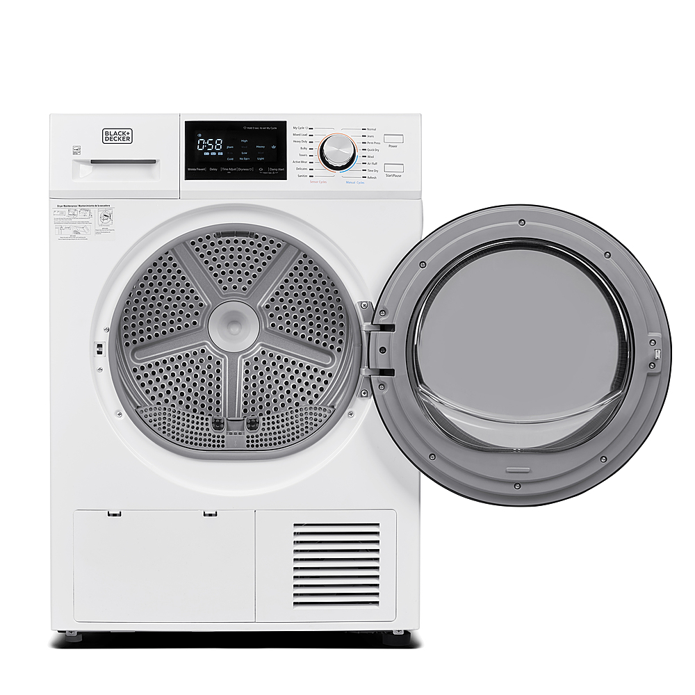 Black+Decker 4.4 Cu.Ft. Stackable Smart Electric Dryer with Standard Wall  Outlet White BDFH44M - Best Buy