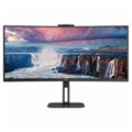 Front. AOC - CU34V5CW 34" LED Curved Monitor with HDR (USB, HDMI) - Black.