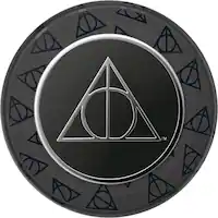 PopSockets - MagSafe PopGrip Universal Magnetic Grip & Stand with Adapter Ring for Cell Phones - Harry Potter Enamel Deathly Hallows - Front_Zoom