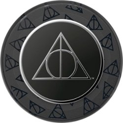 PopSockets - MagSafe Round PopGrip Cell Phone Grip & Stand with Adapter Ring - Harry Potter Enamel Deathly Hallows - Front_Zoom