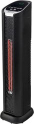 Lifesmart - 24-inch Infrared PTC Tower Heater with Oscillation - Black - Front_Zoom
