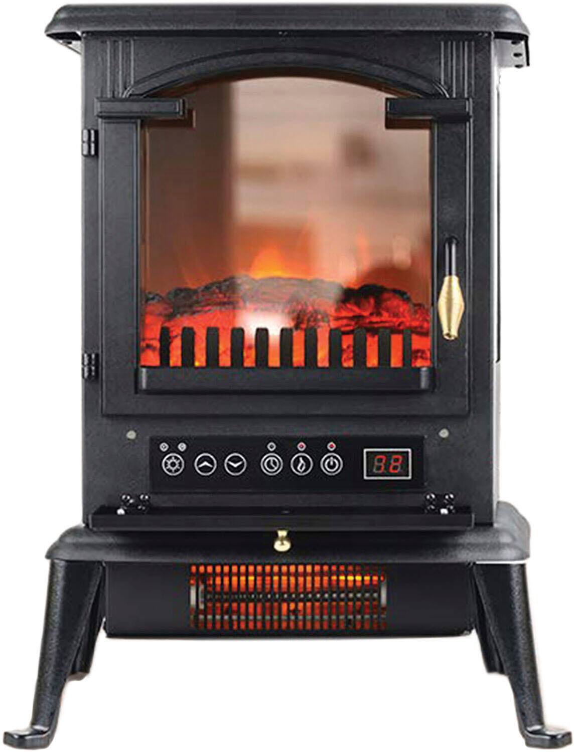 Alt View 12. Lifesmart - 3 Sided Flame View Infrared Heater Stove - Black.