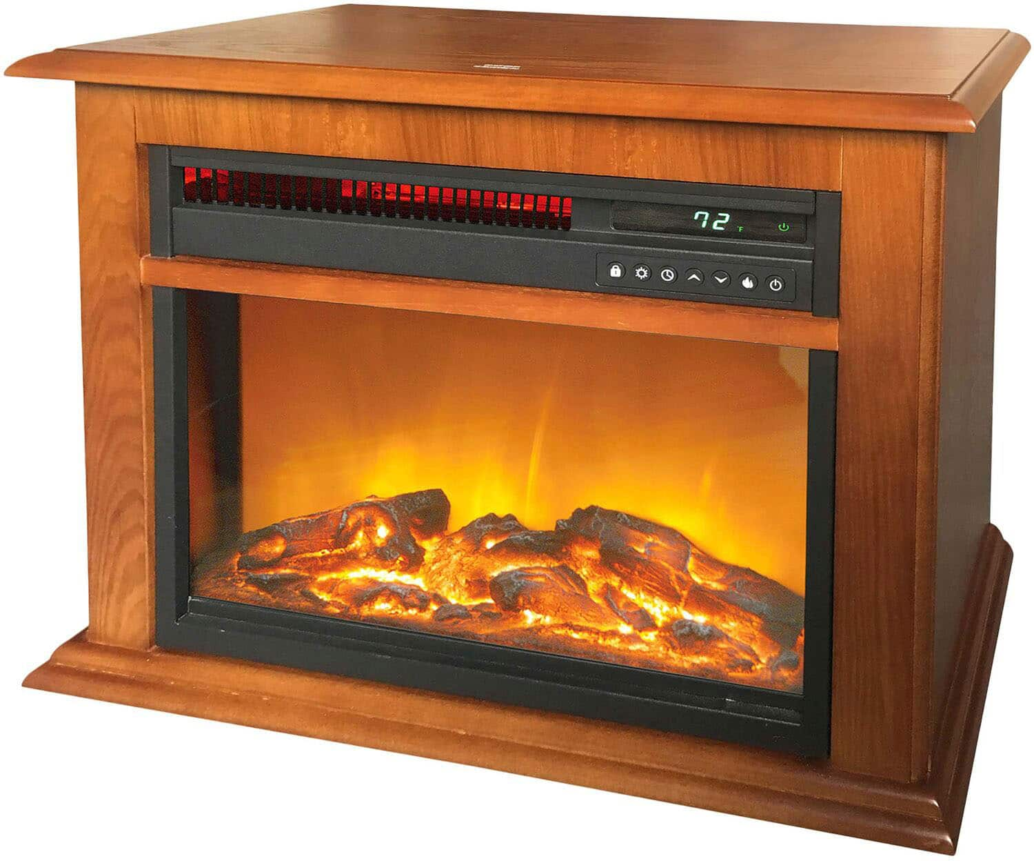 Lifesmart 3-Element Infrared Fireplace in Oak Mantel Black FP1052-OAK ...