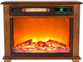 Lifesmart - 3 Quartz Infrared Fireplace Heater with Remote - Black - Front_Zoom