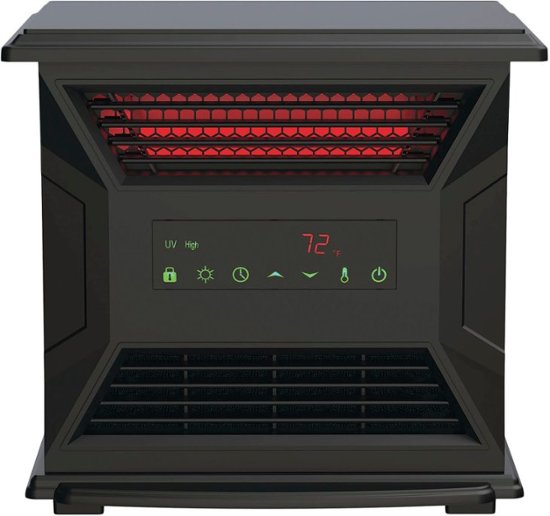 Alt View 12. Lifesmart - 4-Element Low Profile Front Air Intake Infrared Heater - Black.