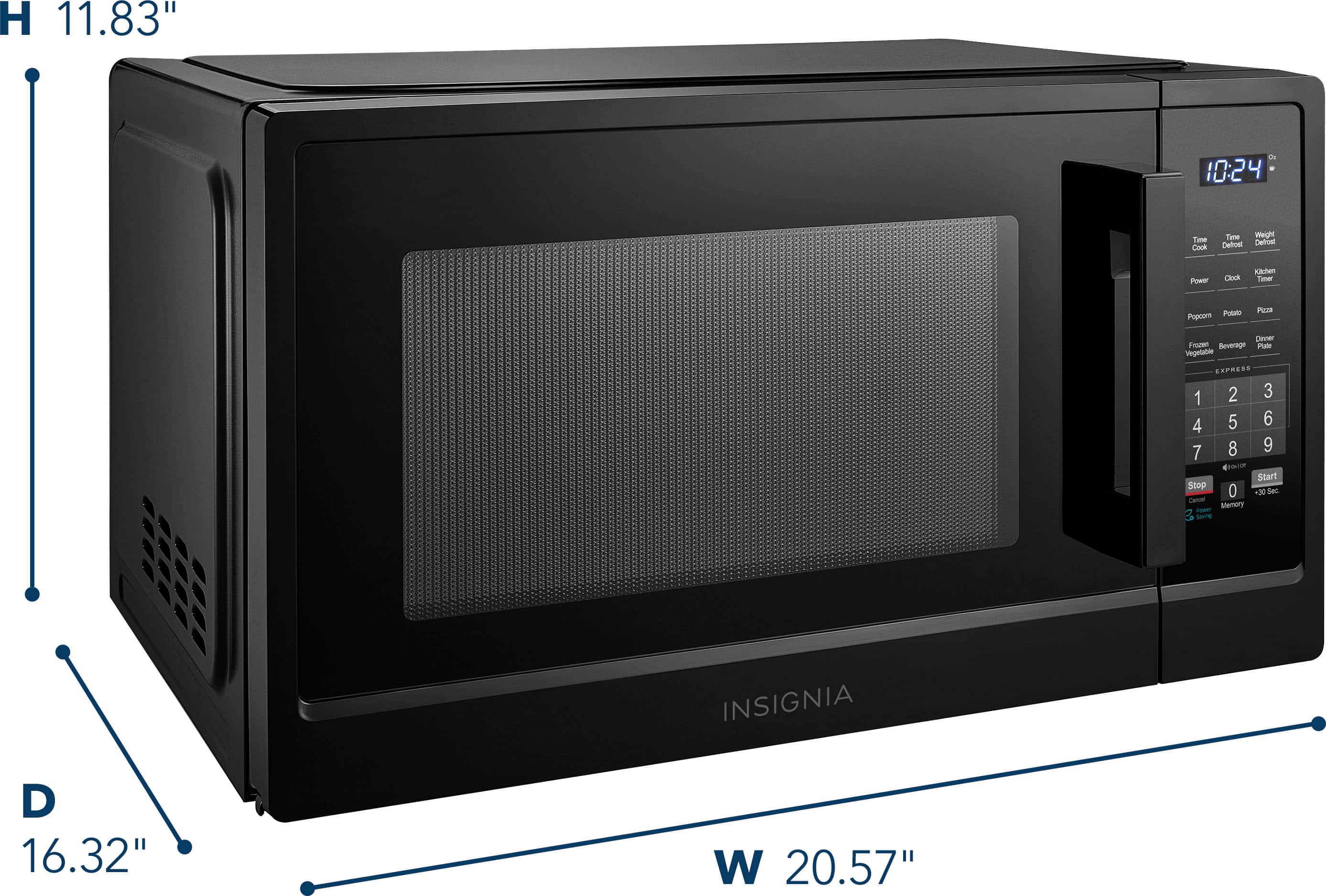 Alt View 18. Insignia™ - 1.1 Cu. Ft. Countertop Microwave - Black.