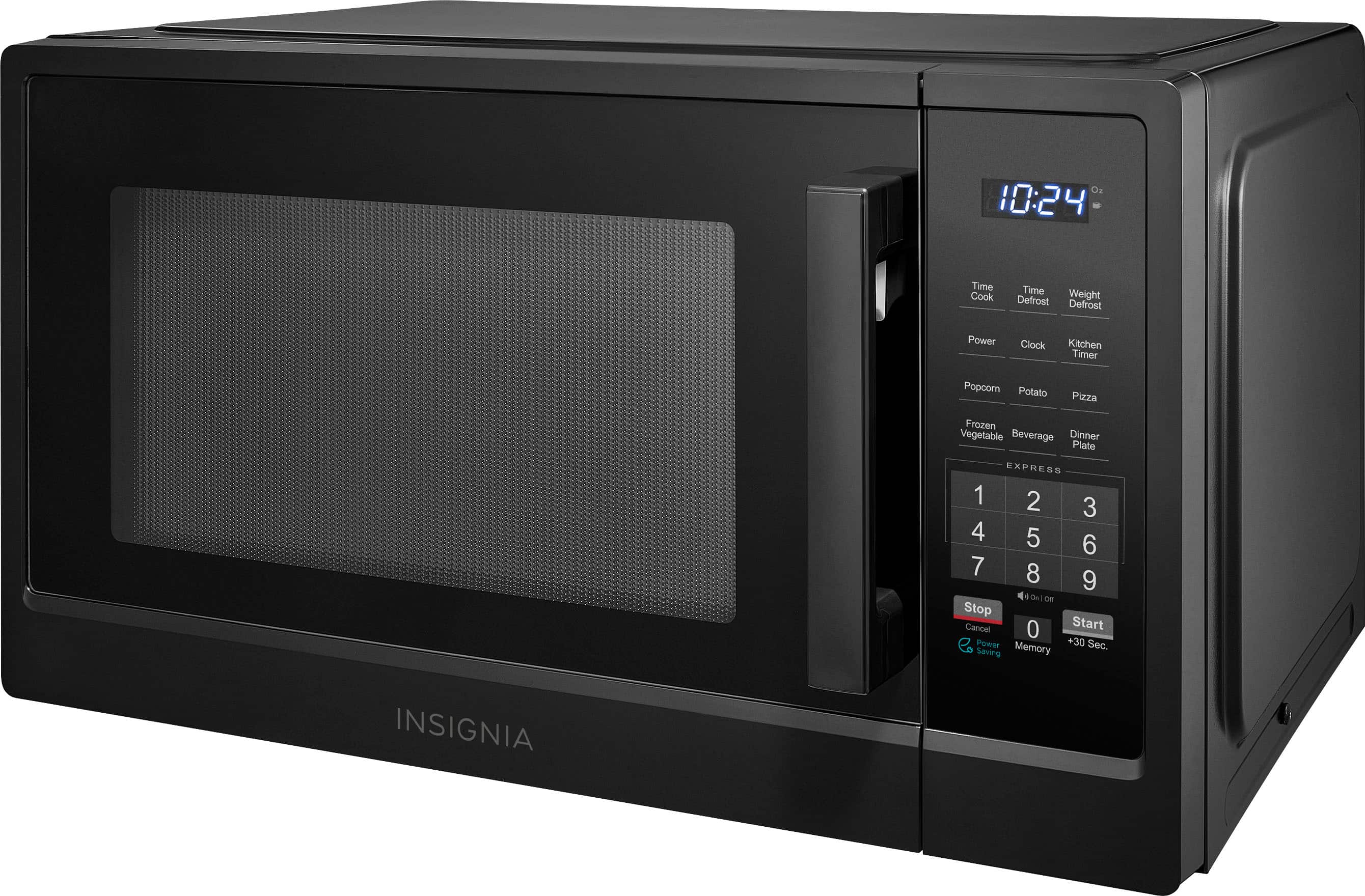 Left. Insignia™ - 1.1 Cu. Ft. Countertop Microwave - Black.