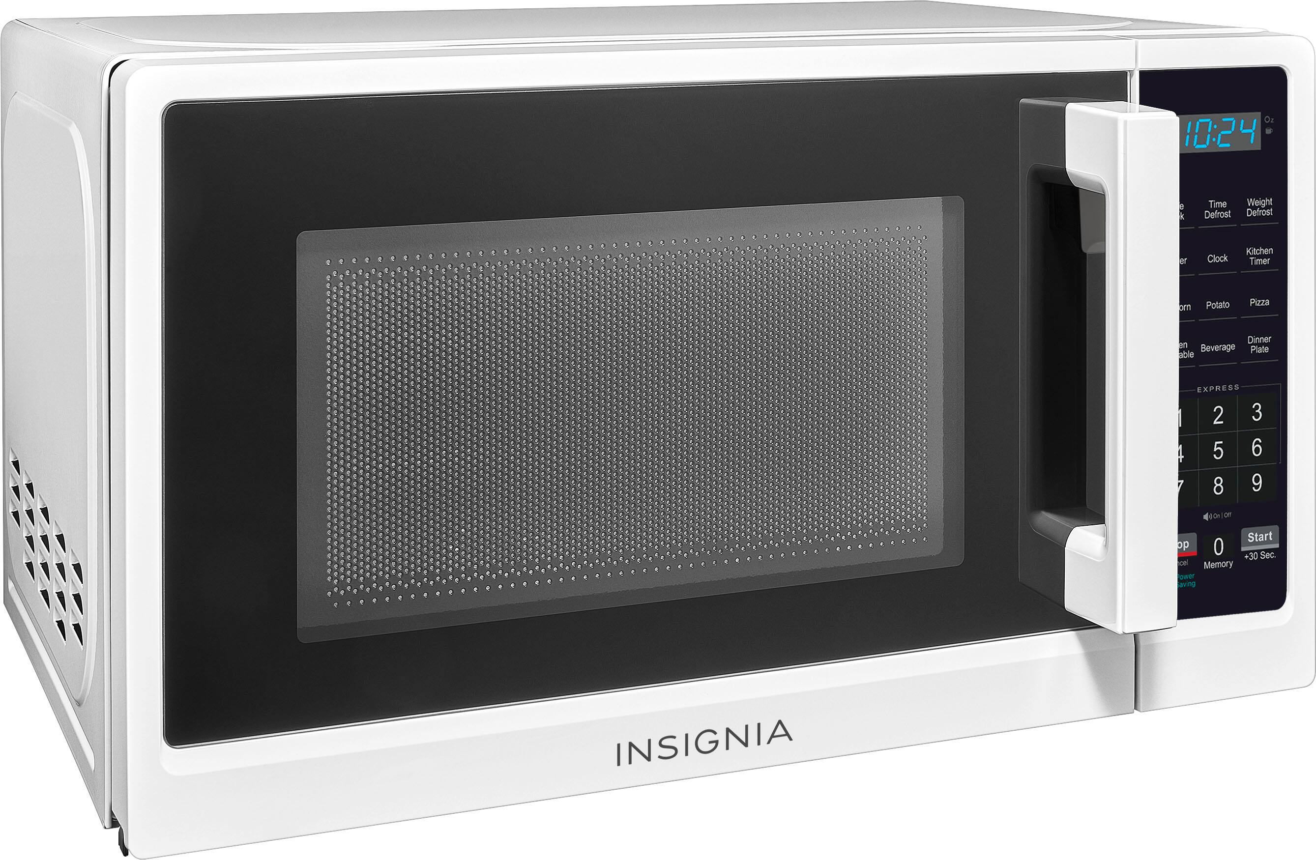 Angle. Insignia™ - .7 Cu. Ft. Compact Microwave - White.
