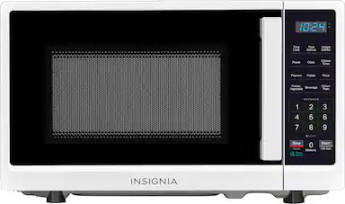 Front. Insignia™ - .7 Cu. Ft. Compact Microwave - White.