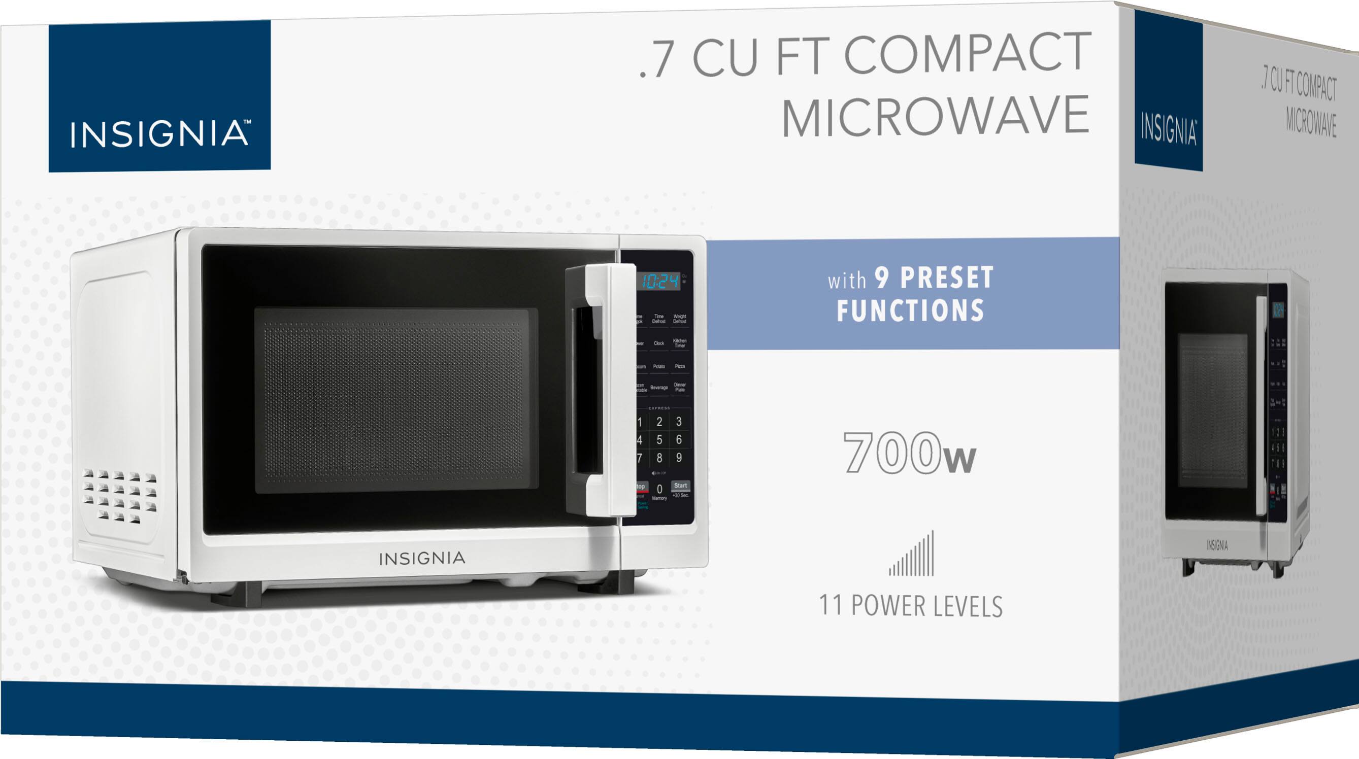 Alt View 18. Insignia™ - .7 Cu. Ft. Compact Microwave - White.