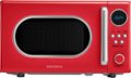 Front. Insignia™ - .7 Cu. Ft. Retro Compact Microwave - Red.