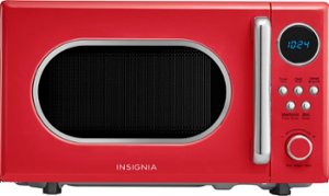 Insignia™ - .7 Cu. Ft. Retro Compact Microwave - Red - Front_Zoom
