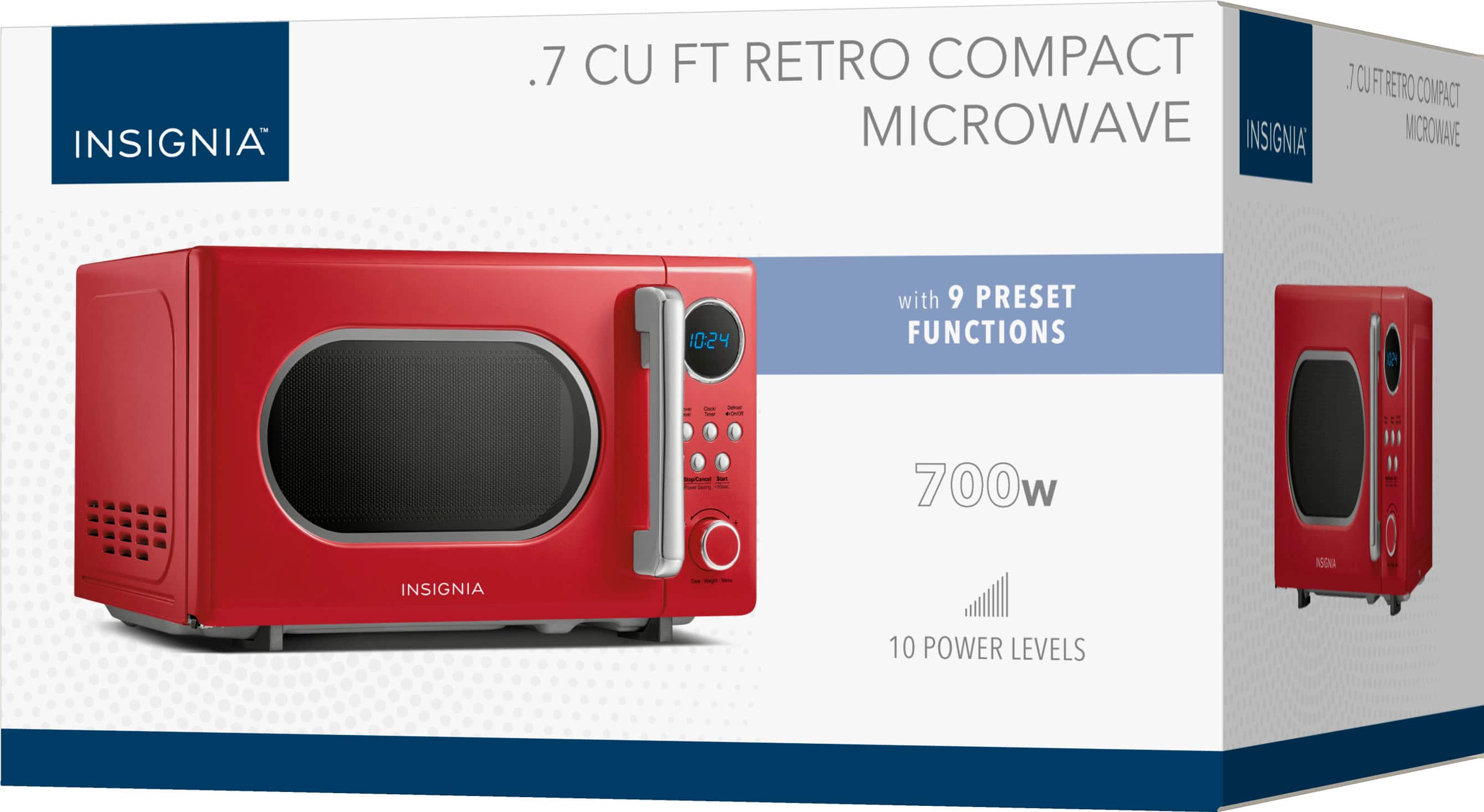 Alt View 17. Insignia™ - .7 Cu. Ft. Retro Compact Microwave - Red.
