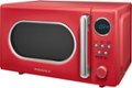Left. Insignia™ - .7 Cu. Ft. Retro Compact Microwave - Red.