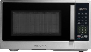 Insignia™ - .9 Cu. Ft. Compact Countertop Microwave - Stainless Steel - Front_Zoom