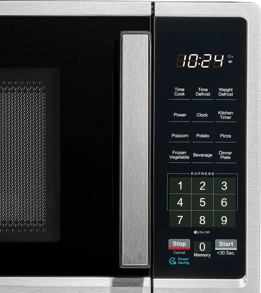 Alt View 14. Insignia™ - .9 Cu. Ft. Compact Countertop Microwave - Stainless Steel.