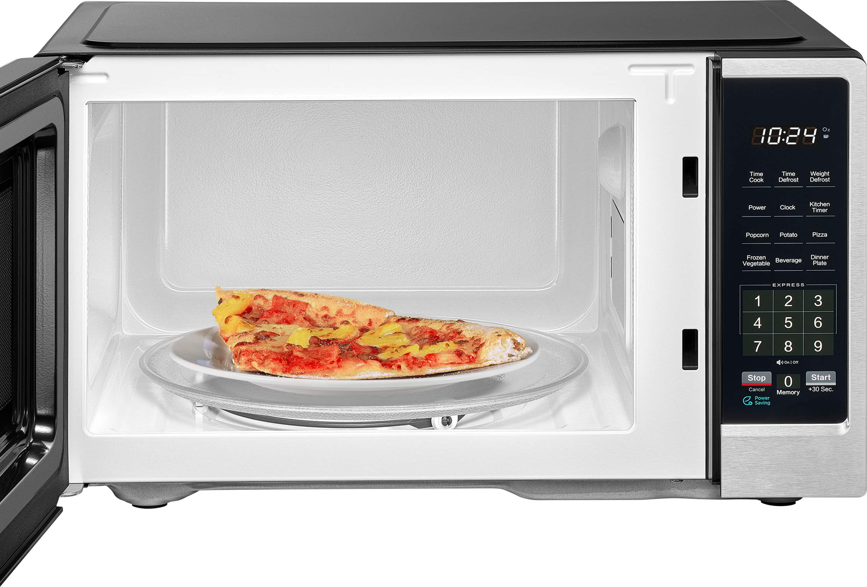 Insignia™ .9 Cu. Ft. Compact Countertop Microwave Stainless Steel NS ...